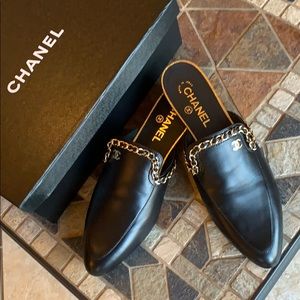 Chanel Black Mules